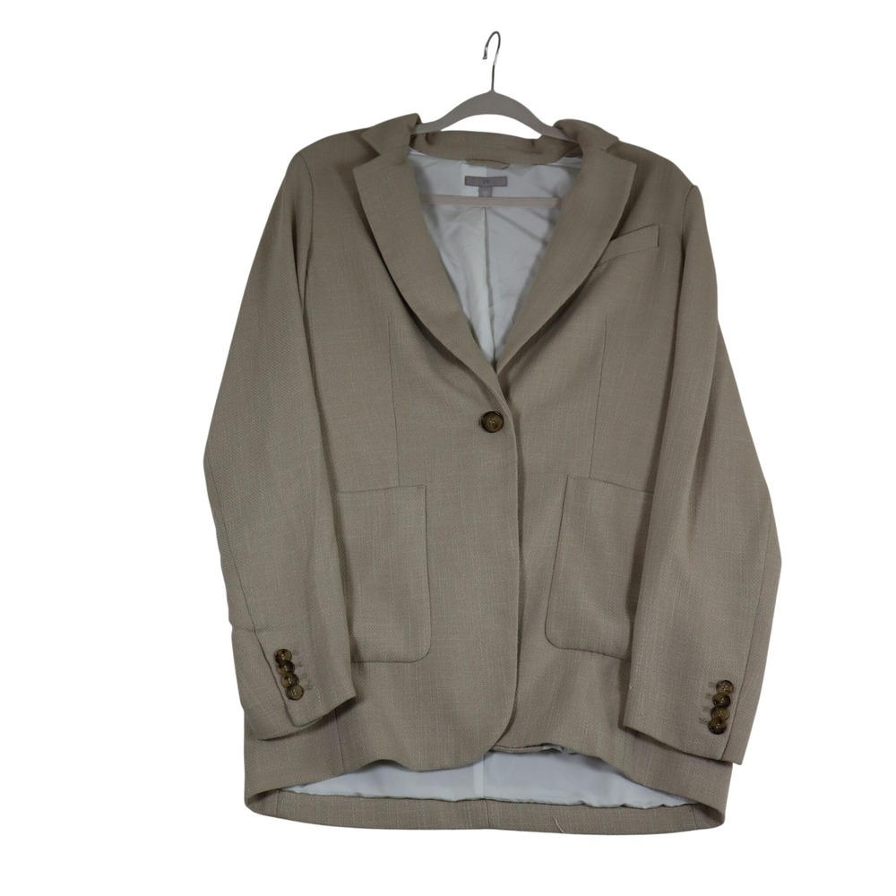 H&M Single Button Blazer Women's Small Beige Business Career Minimalist Fall